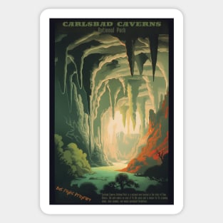 Carlsbad Caverns National Park Vintage Travel  Poster Sticker